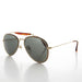 image of sunglasses model SUNGLASS MUSEUM Metal Aviator Vintage Sunglass with Brow Bar - Vega