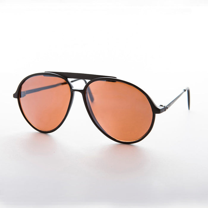 SUNGLASS MUSEUM Retro Aviator Vintage Sunglass with Amber Lens - Vickers - Product image