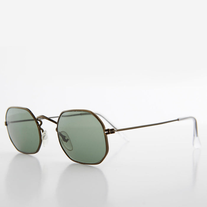 SUNGLASS MUSEUM Octagonal Metal Frame Sunglass with Glass Lens - Vine
