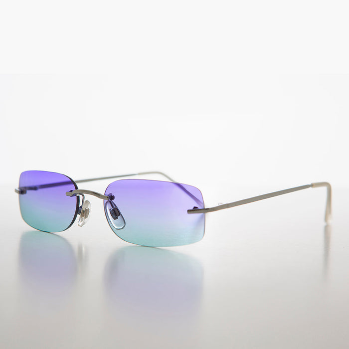 SUNGLASS MUSEUM Rimless Rectangular Sunglass Tinted Lens - Vishnu