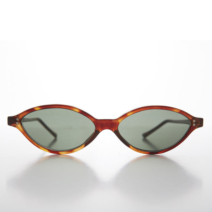 image of sunglasses model SUNGLASS MUSEUM Punk Rock Oval Narrow Cat Eye Vintage Sunglass - Viveca