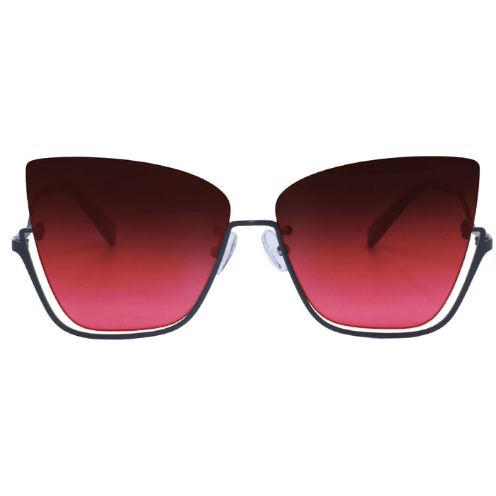 TOPFOXX Sunglasses Vixen - Ruby Rimless Metal Cateye Sunglasses