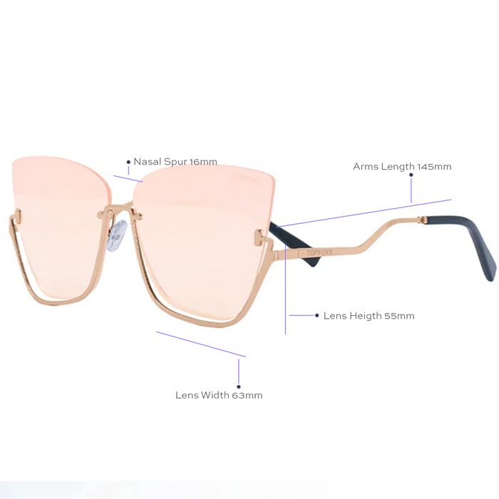 TOPFOXX Sunglasses Vixen - Rosegold Frame Rosegold Lens Metal Cateye Sunglasses
