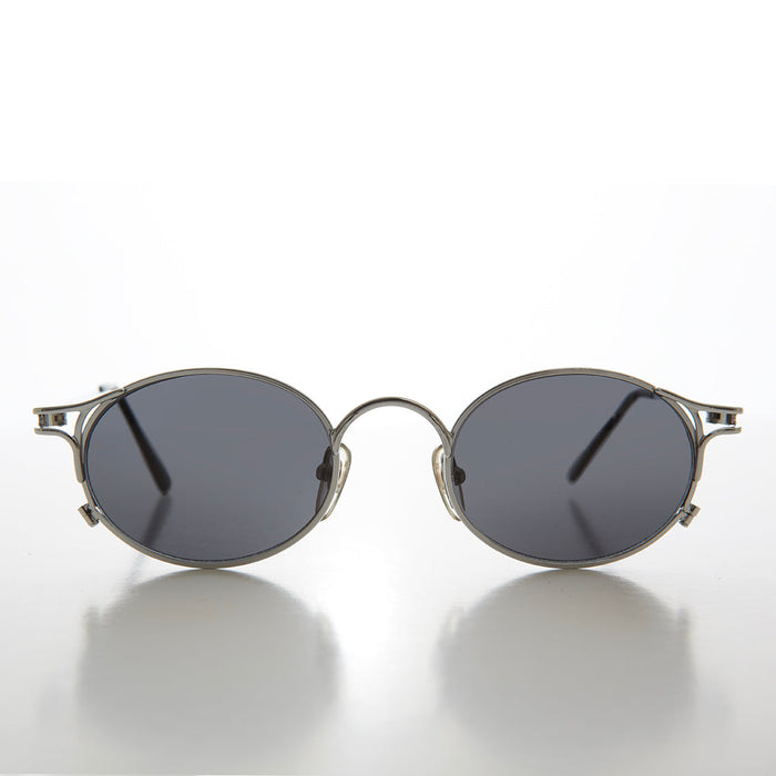 SUNGLASS MUSEUM Metal Oval 90s Vintage Sunglasses - Webb