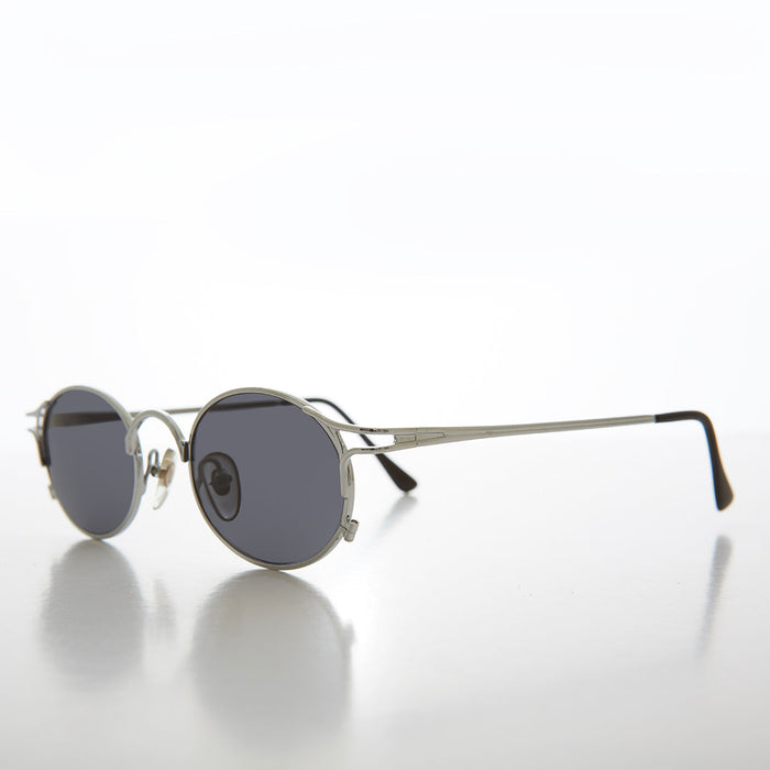 SUNGLASS MUSEUM Metal Oval 90s Vintage Sunglasses - Webb