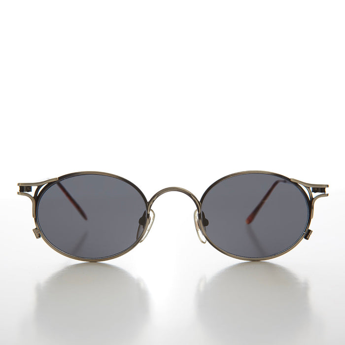 SUNGLASS MUSEUM Metal Oval 90s Vintage Sunglasses - Webb