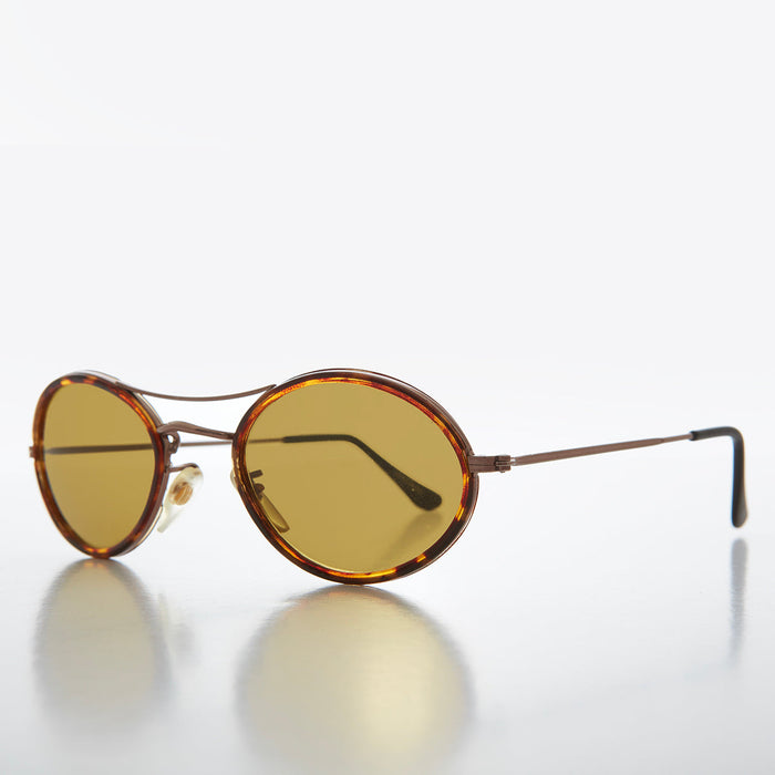 SUNGLASS MUSEUM Oval Pilot Style Vintage Sunglasses - Welch
