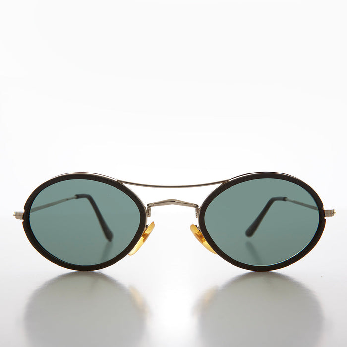 SUNGLASS MUSEUM Oval Pilot Style Vintage Sunglasses - Welch