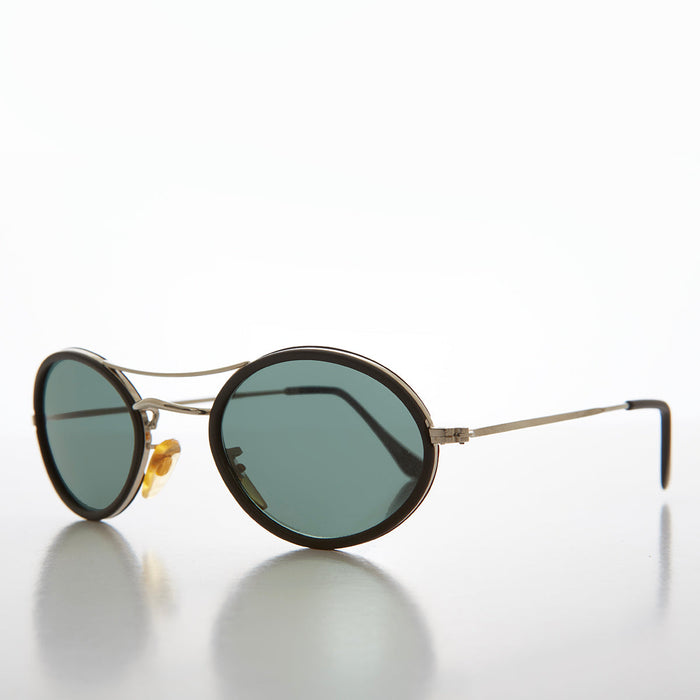 SUNGLASS MUSEUM Oval Pilot Style Vintage Sunglasses - Welch