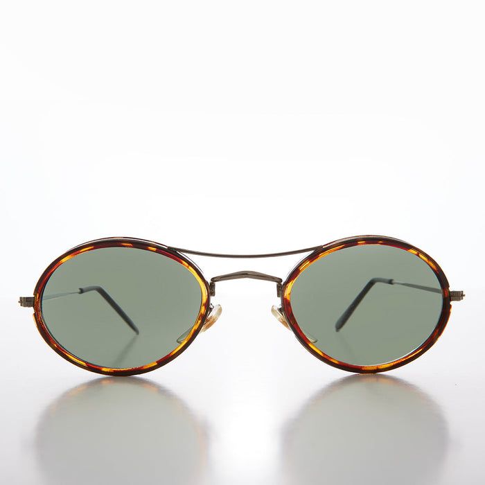 SUNGLASS MUSEUM Oval Pilot Style Vintage Sunglasses - Welch