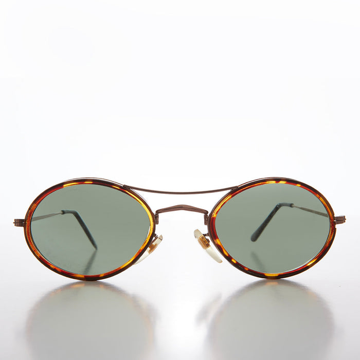 SUNGLASS MUSEUM Oval Pilot Style Vintage Sunglasses - Welch