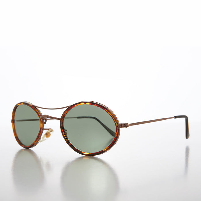 SUNGLASS MUSEUM Oval Pilot Style Vintage Sunglasses - Welch