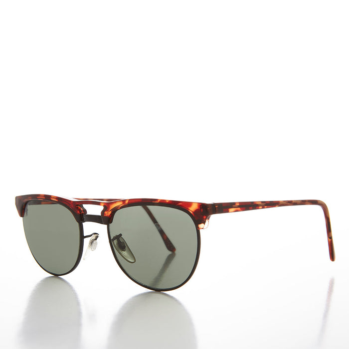SUNGLASS MUSEUM Double Bridge Horn Rim Retro Sunglass - Willis