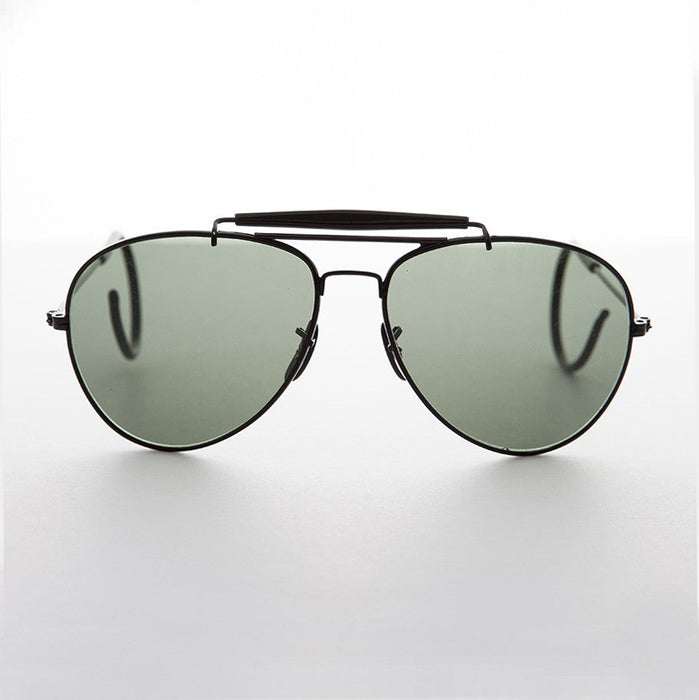 image of sunglasses model SUNGLASS MUSEUM SUNGLASS MUSEUM Vintage Aviator Sunglass with Cable Temples and Glass Lens - Wolfman