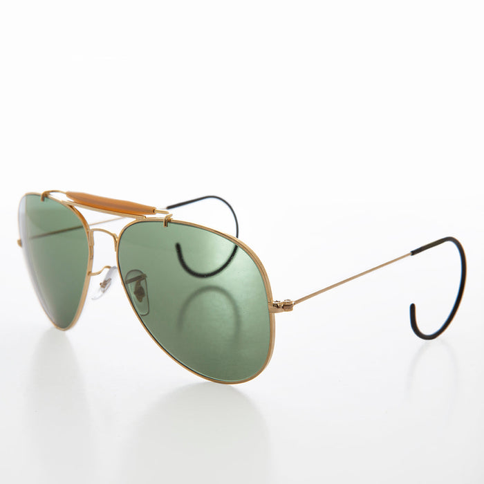 image of sunglasses model SUNGLASS MUSEUM SUNGLASS MUSEUM Vintage Aviator Sunglass with Cable Temples and Glass Lens - Wolfman