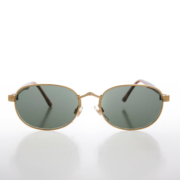 SUNGLASS MUSEUM Unisex Gold Sunglass with Glass Lens - Wren
