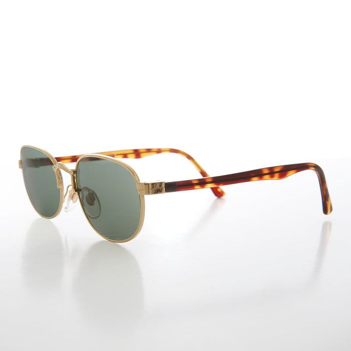 SUNGLASS MUSEUM Unisex Gold Sunglass with Glass Lens - Wren
