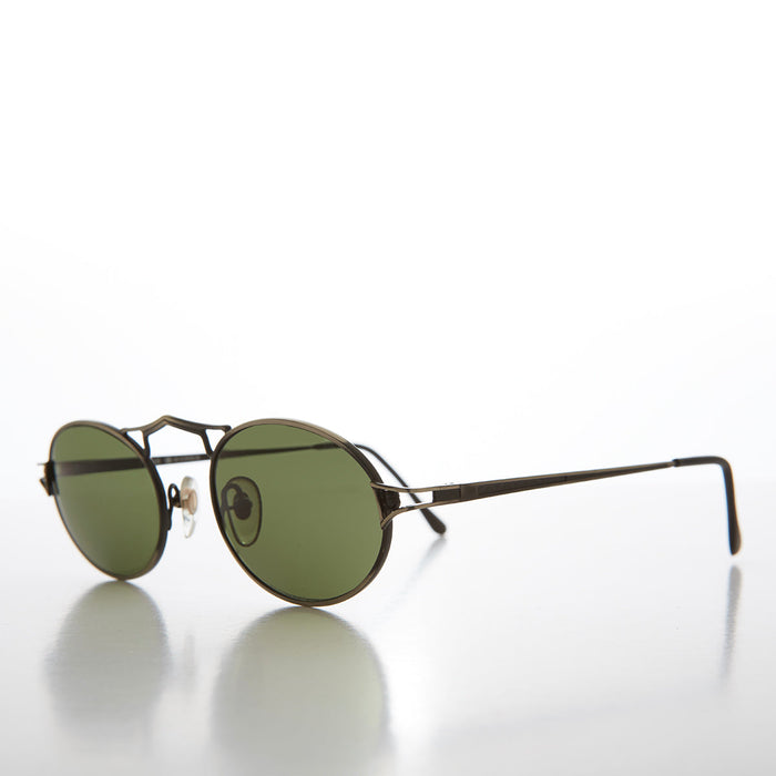 SUNGLASS MUSEUM Oval Metal Steampunk Sunglass - Wyman