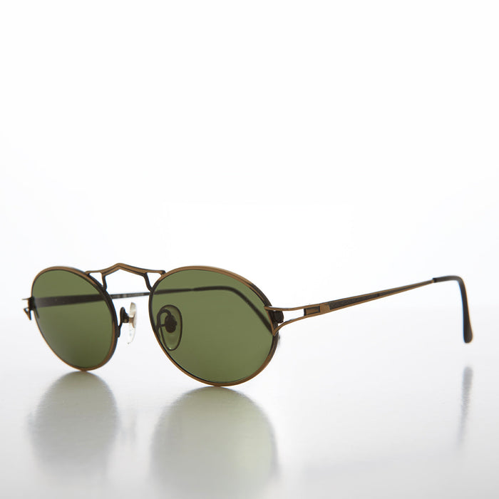 SUNGLASS MUSEUM Oval Metal Steampunk Sunglass - Wyman