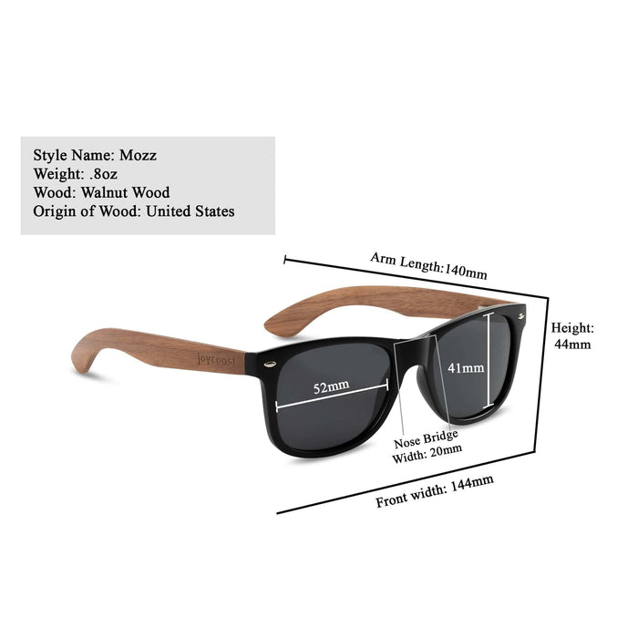 Mozz American Walnut Wooden Sunglasses | Polarized | Joycoast