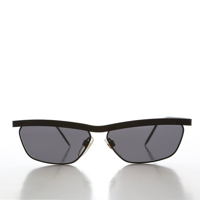 SUNGLASS MUSEUM 90s Curved Gold Black Frame - Yara