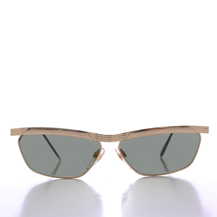 SUNGLASS MUSEUM 90s Curved Gold Black Frame - Yara