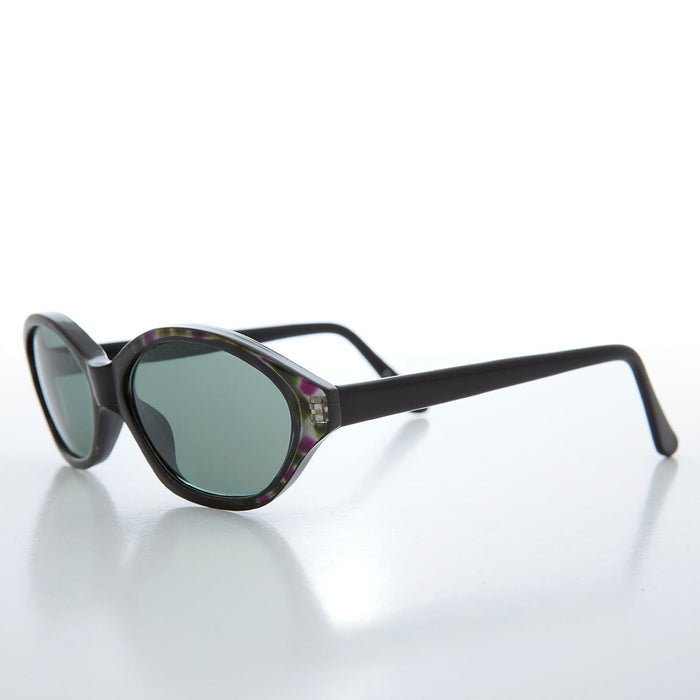 SUNGLASS MUSEUM Slim Black Cat Eye Vintage Sunglasses - Zelda