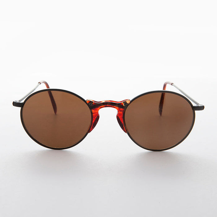 SUNGLASS MUSEUM Round Unique Keyhole Bridge Vintage Sunglass - Ziggy