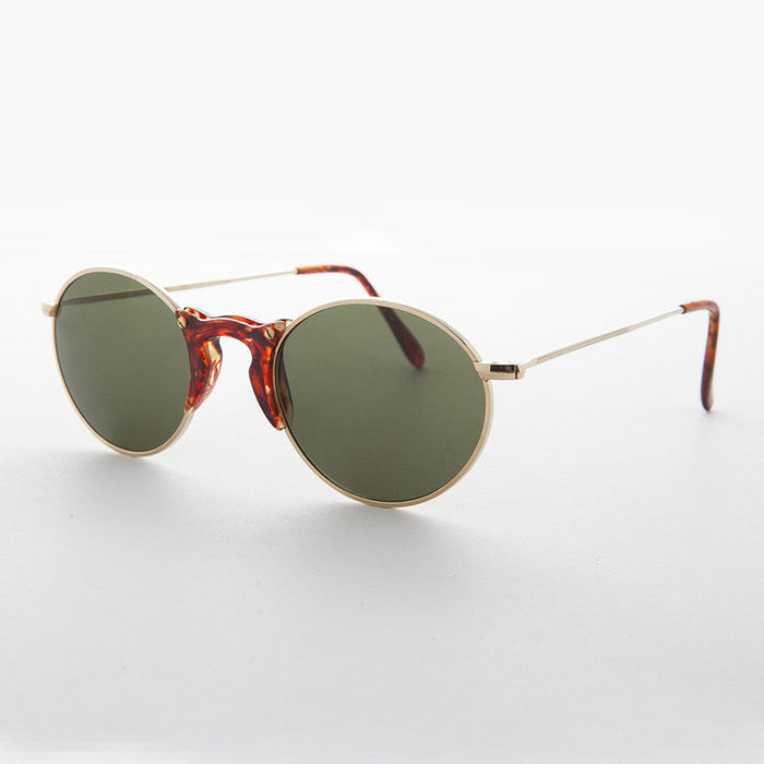 SUNGLASS MUSEUM Round Unique Keyhole Bridge Vintage Sunglass - Ziggy