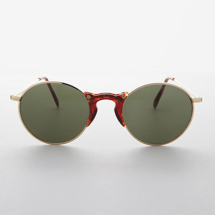 SUNGLASS MUSEUM Round Unique Keyhole Bridge Vintage Sunglass - Ziggy