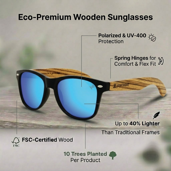 Zebu Kids Bamboo Wooden Sunglasses | UV400 | Joycoast