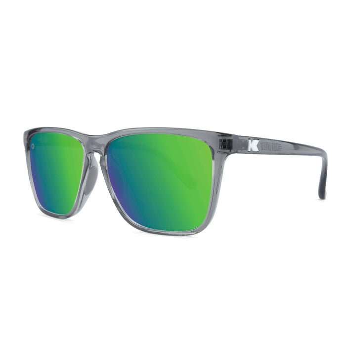 image of sunglasses model Knockaround Clear Grey / Green Moonshine Fast Lanes Sport