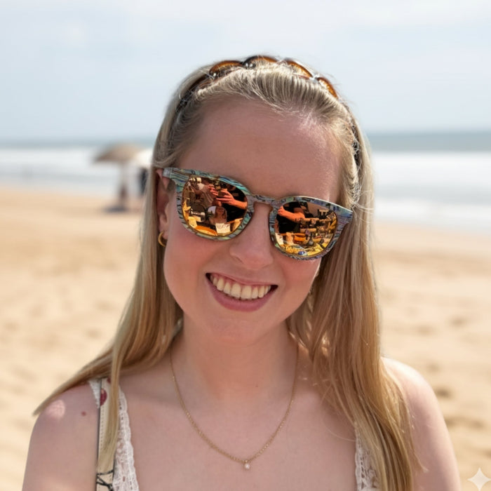 Aqua Wave Abalone Square Sunglasses | Women's | Joycoast