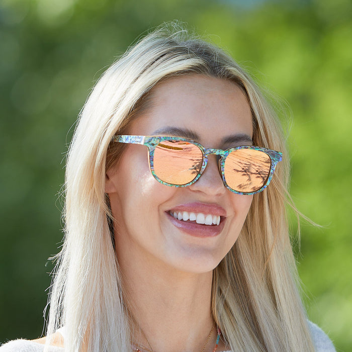 Aqua Wave Abalone Square Sunglasses | Women's | Joycoast