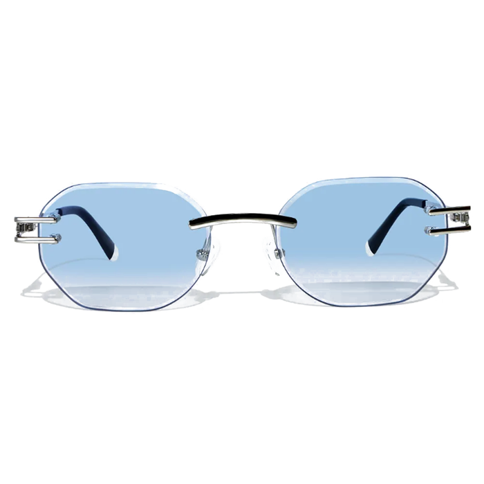 COSSINO Carter Bleu Metal Frameless Sunglasses