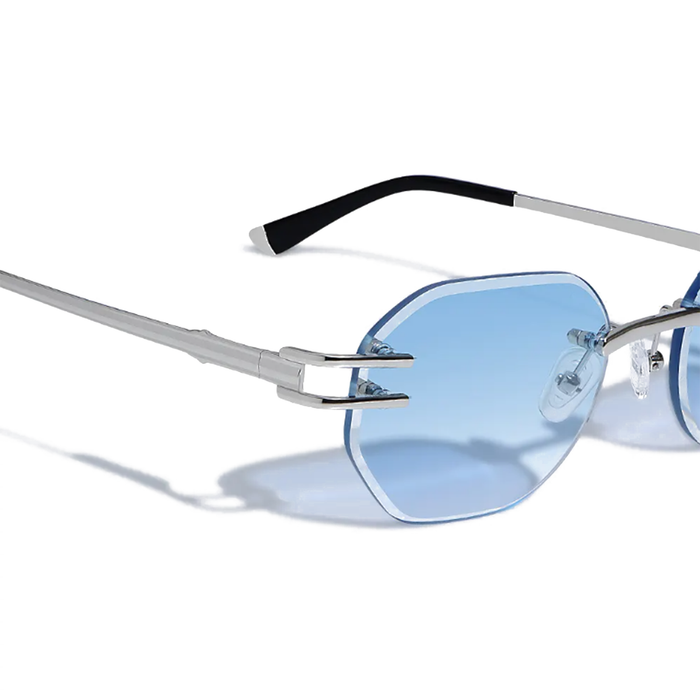 COSSINO Carter Bleu Metal Frameless Sunglasses