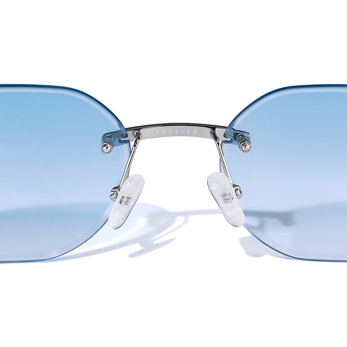 COSSINO Carter Bleu Metal Frameless Sunglasses