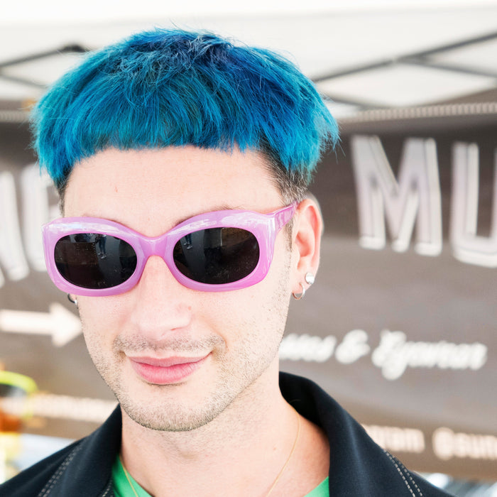 image of sunglasses model SUNGLASS MUSEUM Oval Bug Eye Vintage Cocktail Sunglass - Cassidy