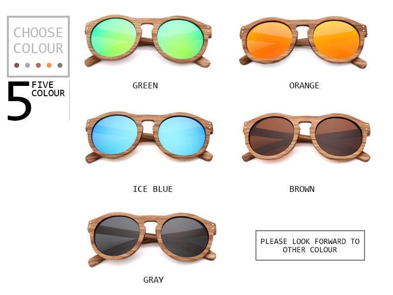 BARCUR Classic Style Wood Retro Style Sunglasses