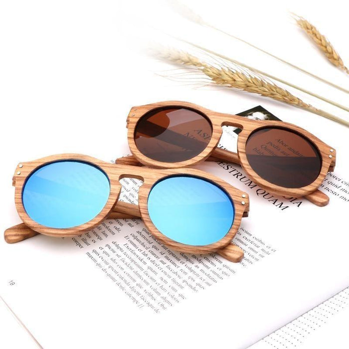 BARCUR Classic Style Wood Retro Style Sunglasses