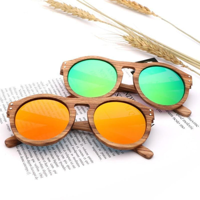 BARCUR Classic Style Wood Retro Style Sunglasses