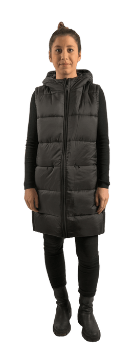 ecoon apparel vest barcelona long women sustainable clothing recyclable premium black KRN glasses ECO280601TXS XS