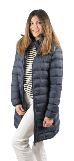 ecoon apparel jacket munich long women sustainable clothing recyclable premium dark blue KRN glasses ECO280420TM M