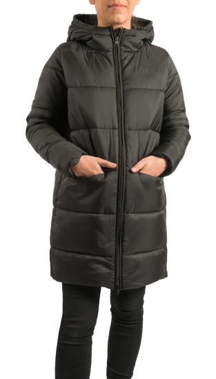 ecoon apparel jacket paris long women sustainable clothing recyclable premium black KRN glasses ECO280501TS S