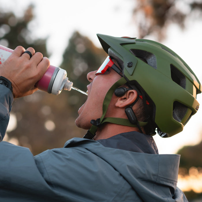 image of sunglasses model Outdoor Tech Hawk Bone Conduction Headphone