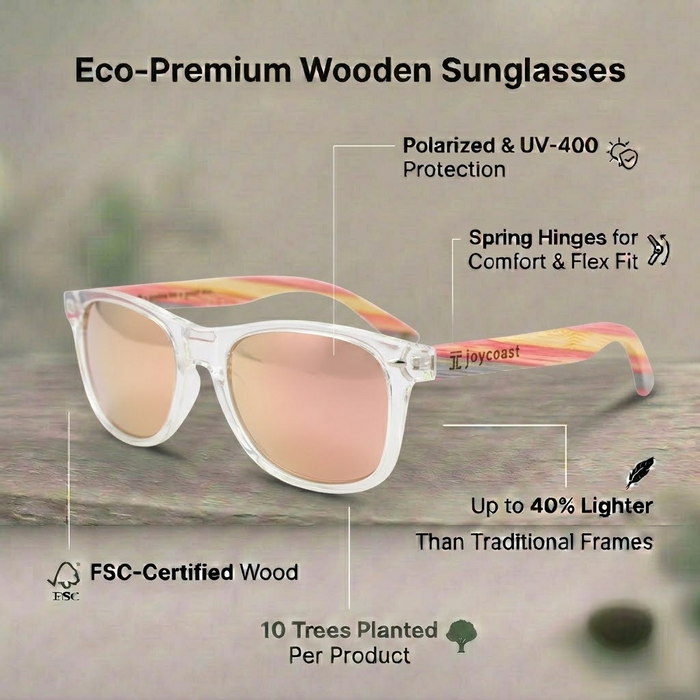 Fruitloops Bamboo Wooden Sunglasses | Polarized | Joycoast