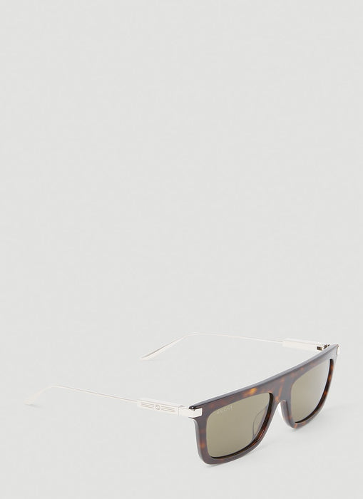 Gucci Men Tortoiseshell Rectangular Sunglasses