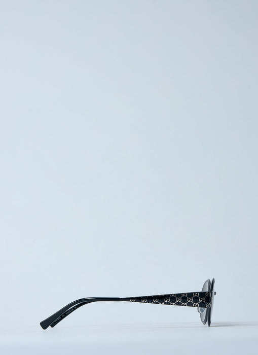 Gucci Men Monogram Metal Oval Sunglasses