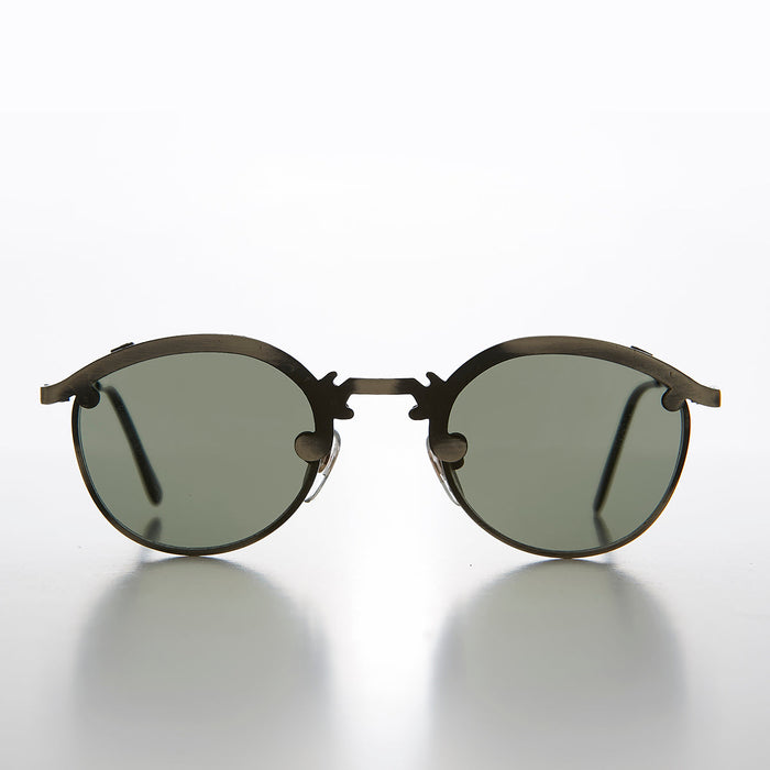 SUNGLASS MUSEUM Round 90s Metal Unique Sunglass with Arrow Nose Bridge - Charmer