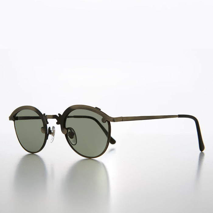 SUNGLASS MUSEUM Round 90s Metal Unique Sunglass with Arrow Nose Bridge - Charmer